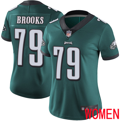 Women Philadelphia Eagles #79 Brandon Brooks Midnight Green Team Color Vapor Untouchable NFL Jersey